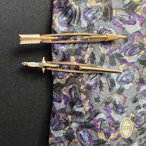 Gold Arrow and Sword Tie Clips